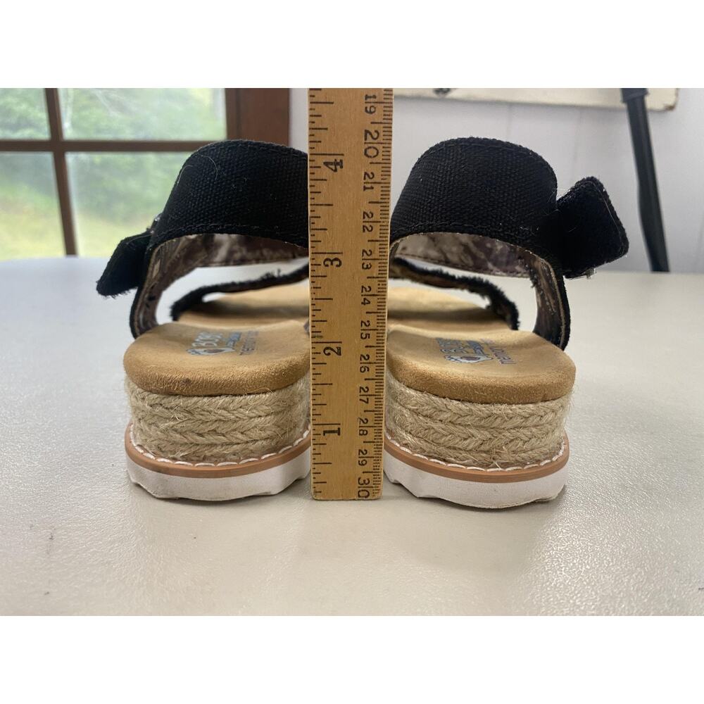Skechers BOBS Espadrille Sandals Womens 9 Black Wedge Desert Kiss Adobe Princess - Picture 5 of 11